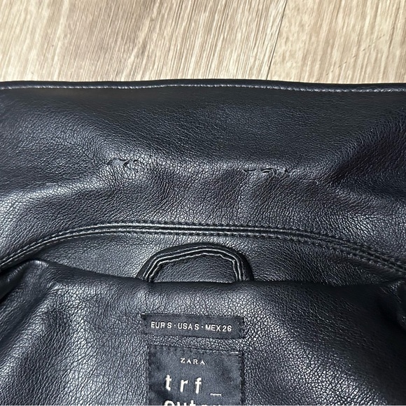 Zara Black Leather Jacket Asymmetrical Design - Picture 11 of 14